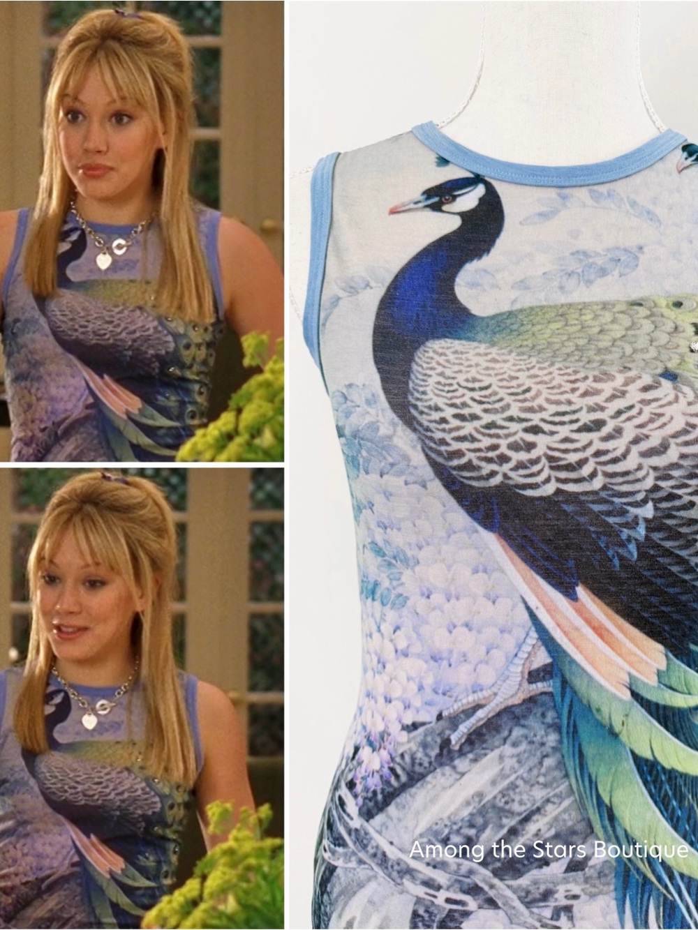 Extremely Rare Y2K Vintage Peacock Rhinestone Sleeveless Top ASO Lizzie McGuire - Picture 2 of 14